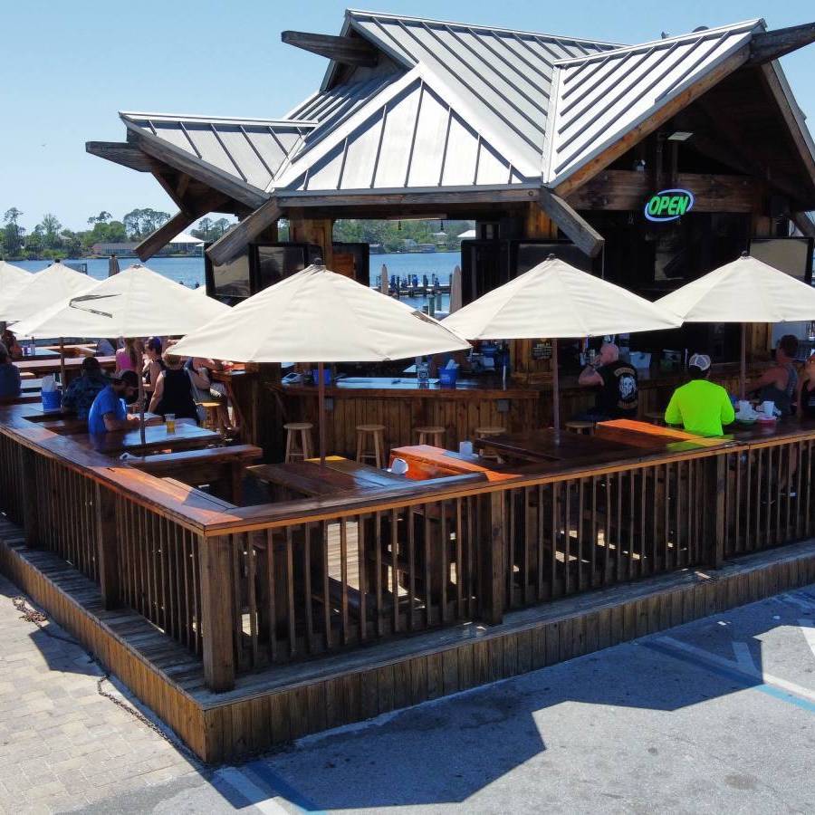 Outdoor Tiki Sports Bar in Panama City Beach